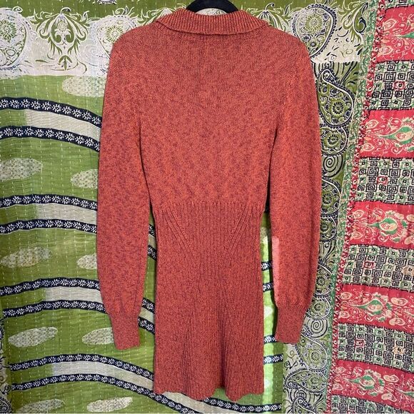 NWT Free People Red Jasper Mont Blanc Long Sleeve Mini Sweater Dress Size Large - Picture 10 of 16